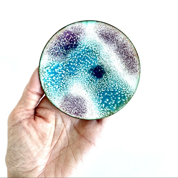 Vintage Enamelled Copper Trinket Dish - Picture 7 of 15